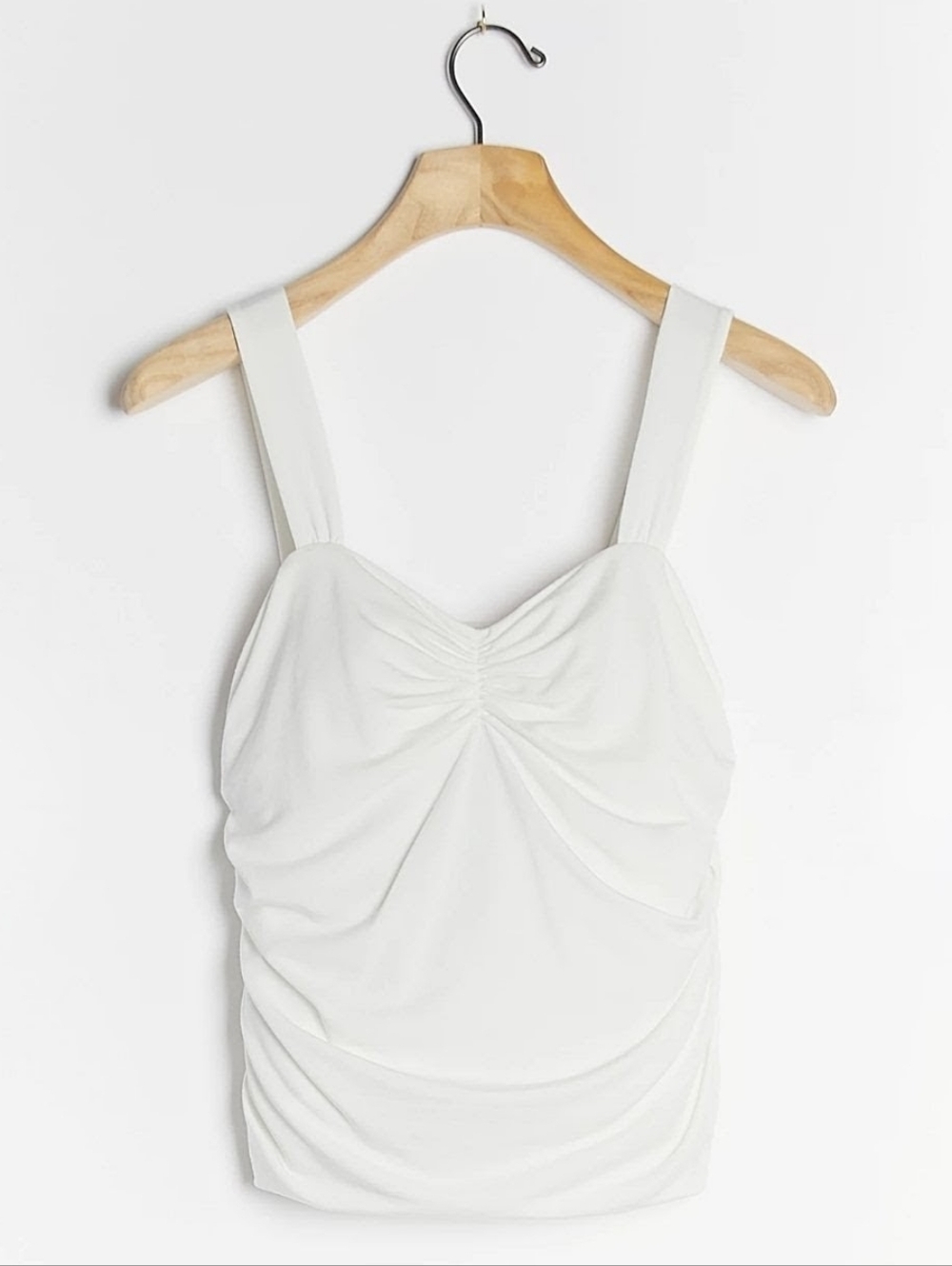 Anthropologie Maeve Sweetheart Ruched Tank White Cami Size 2X